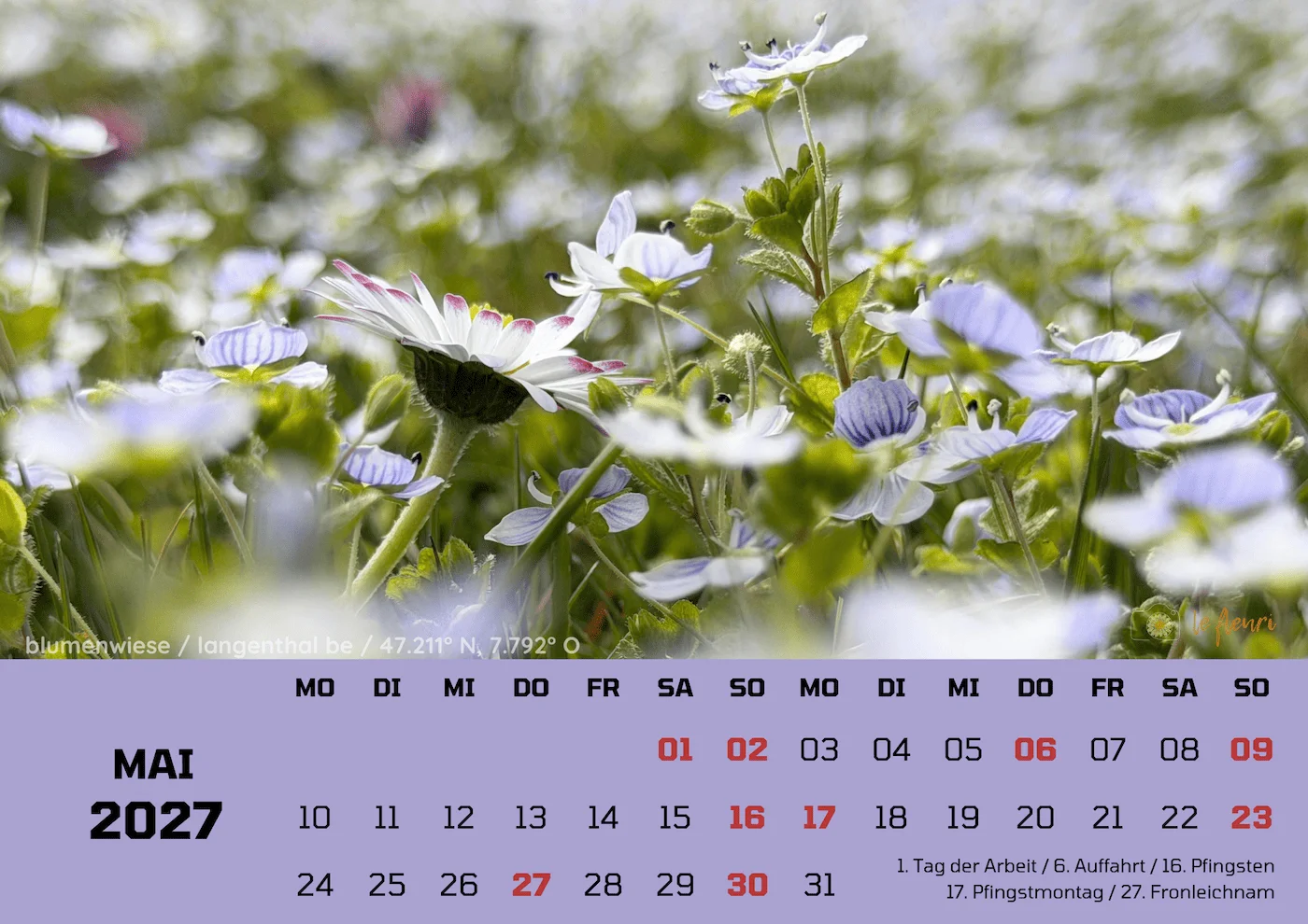 Kalender Monatsblatt Mai